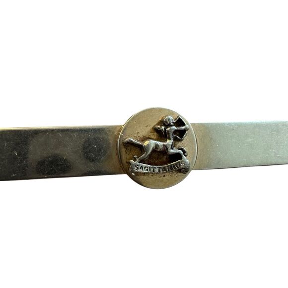 Vintage Swank Tie Bar Clip Sagittarius archer Fire Sign astrology great shape - Picture 2 of 5